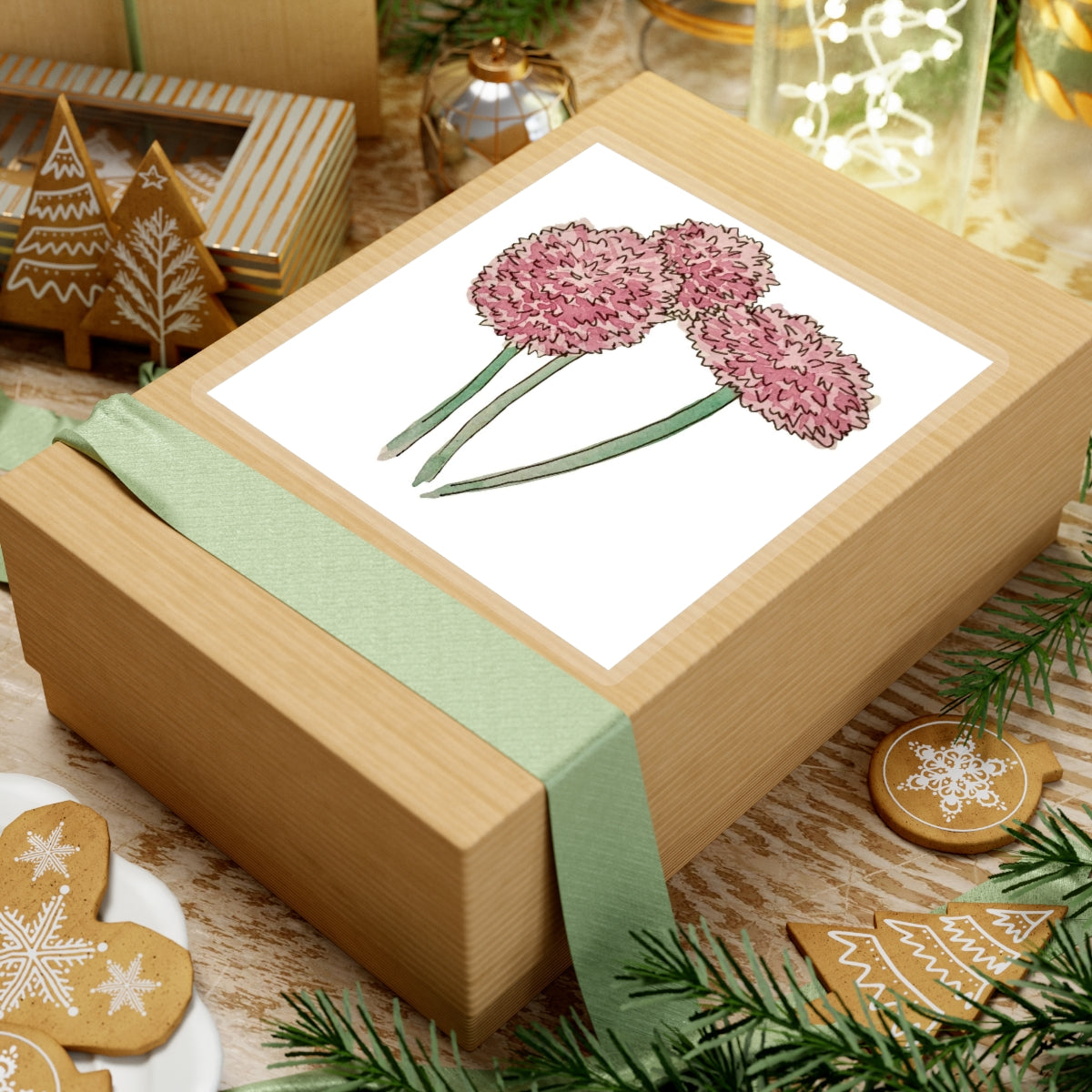 Three Alliums Kiss-Cut Stickers
