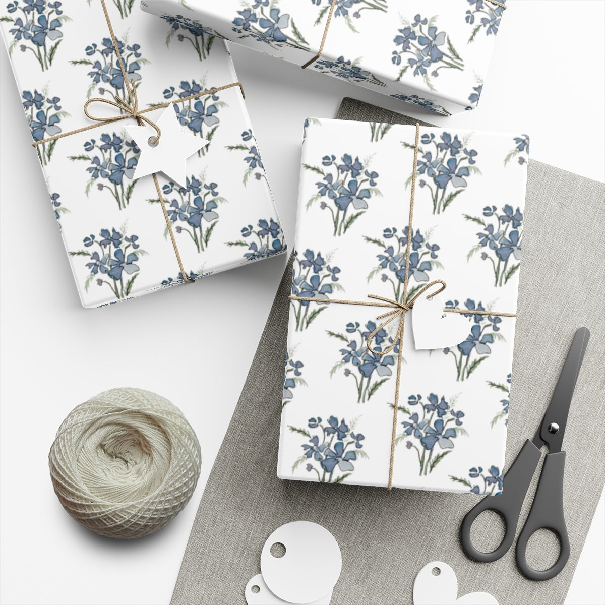 Blue Cosmos Gift Wrap Paper