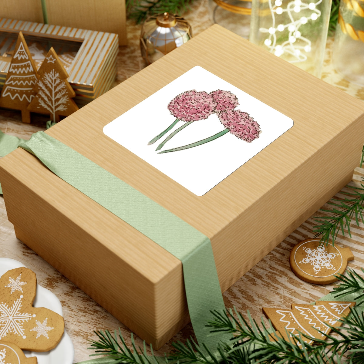 Three Alliums Kiss-Cut Stickers
