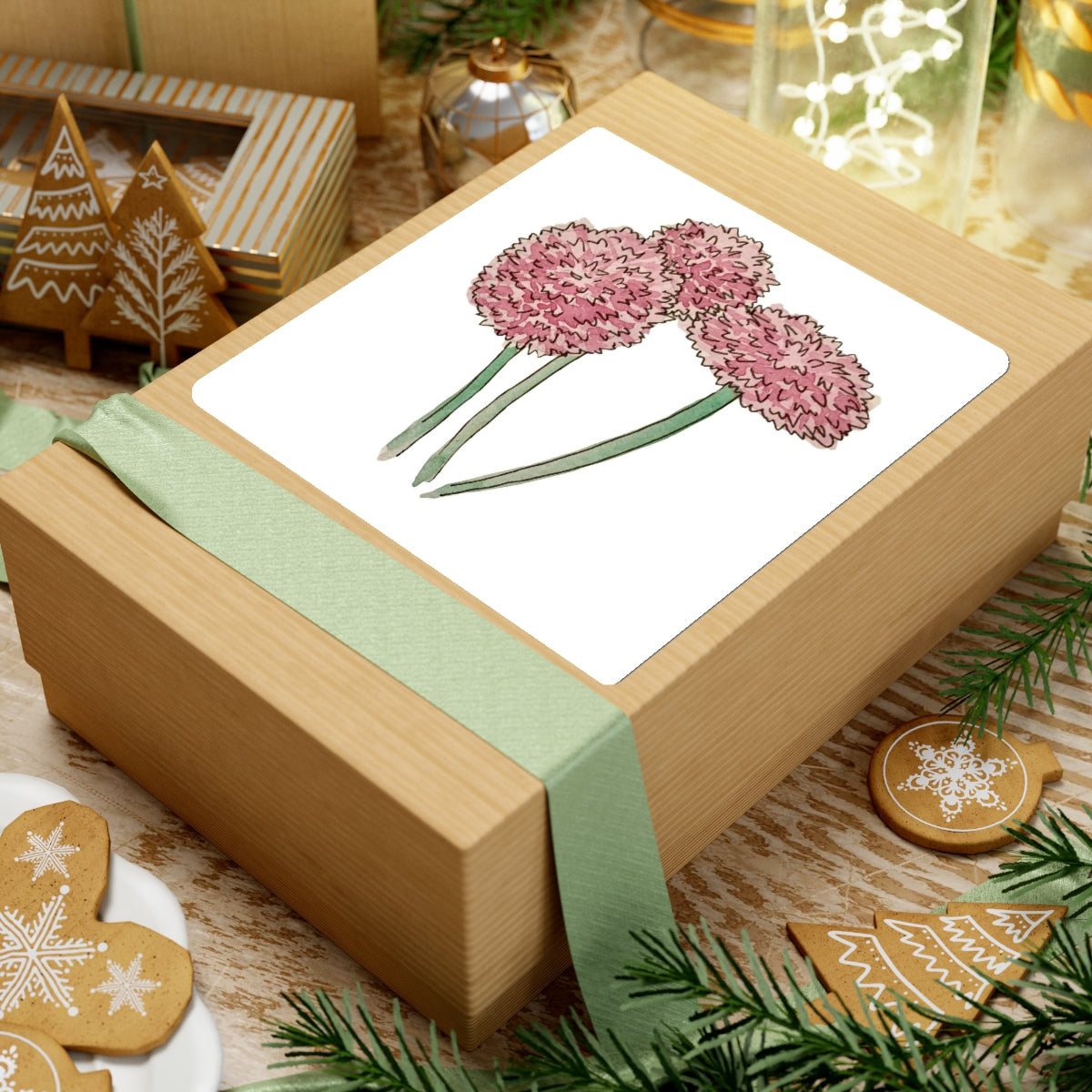 Three Alliums Kiss-Cut Stickers