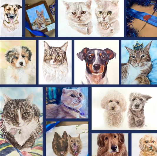 Custom Watercolor Pet Portraits