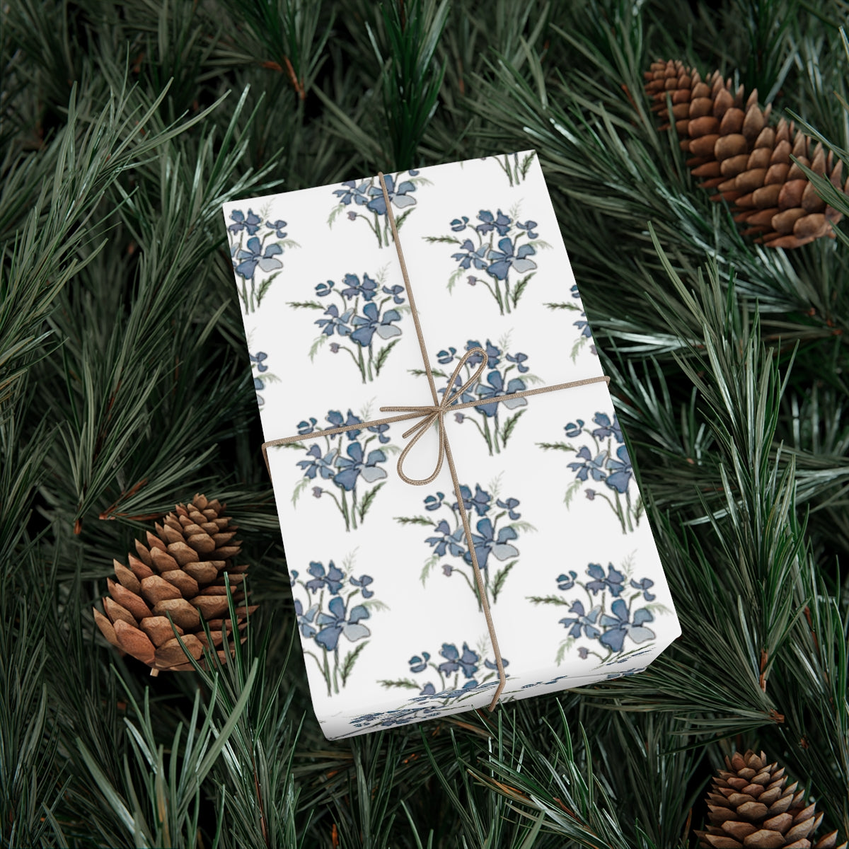 Blue Cosmos Gift Wrap Paper