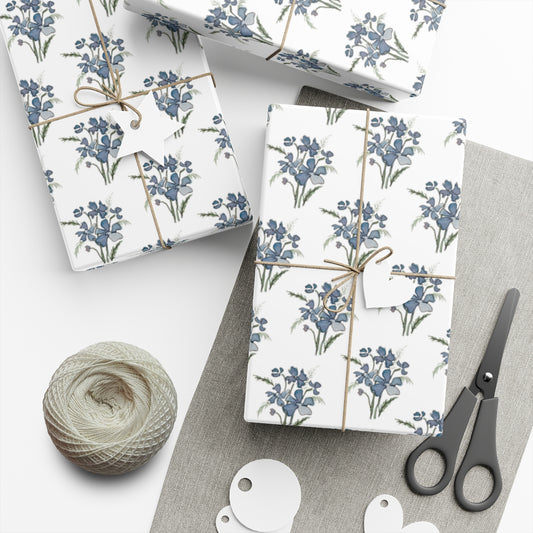 Blue Cosmos Gift Wrap Paper