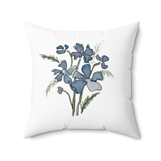 Blue Cosmos Square Pillow