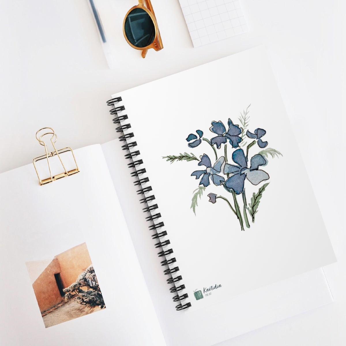 "Blue Cosmos" Spiral Notebook - Ruled Line